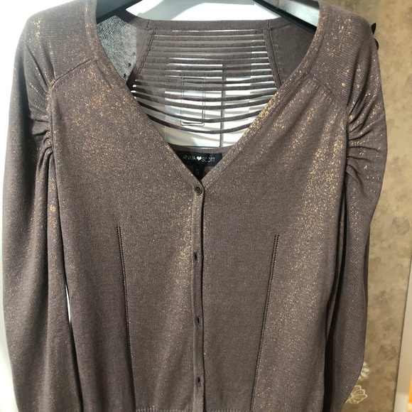 Cardigan with gold thread - Picture 5 of 8